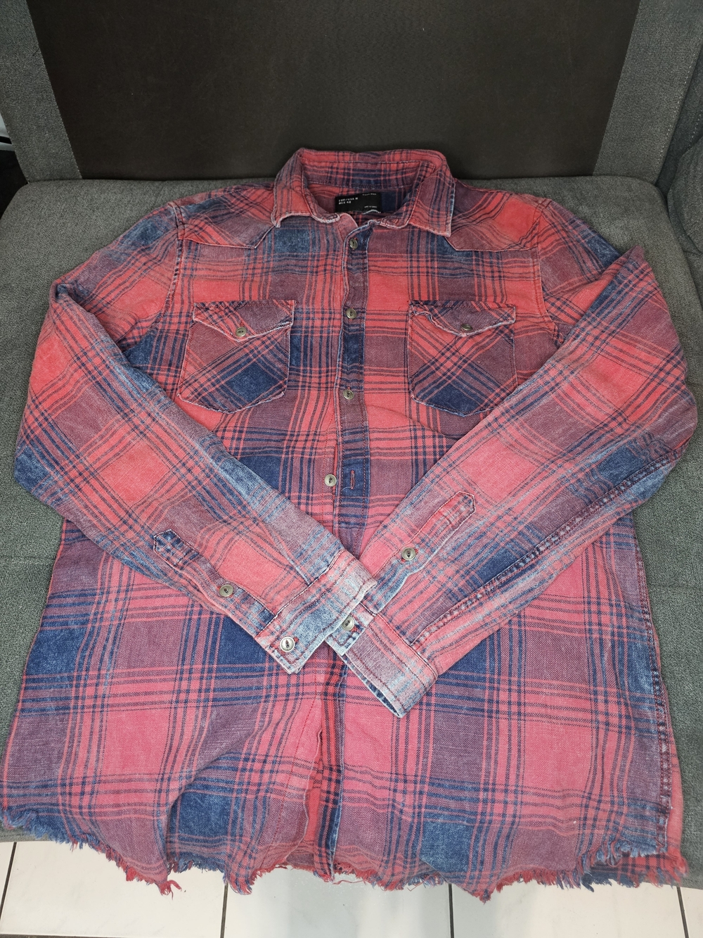 Zara Red and Blue Plaid Men’s Shirt